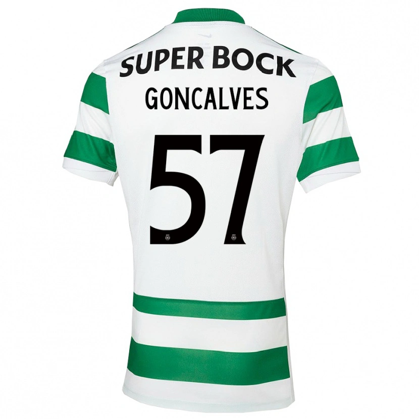 DanxenキッズInês Gonçalves#57グリーン ホワイトホームシャツ2025/26ジャージーユニフォーム