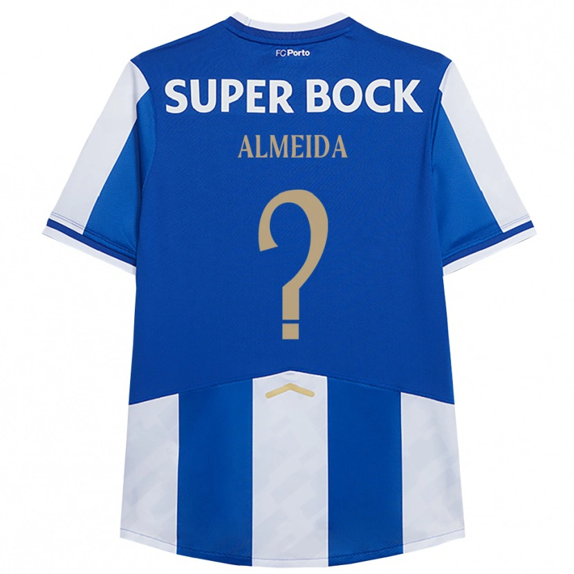 DanxenキッズTomé Almeida#0ブルー ホワイトホームシャツ2025/26ジャージーユニフォーム