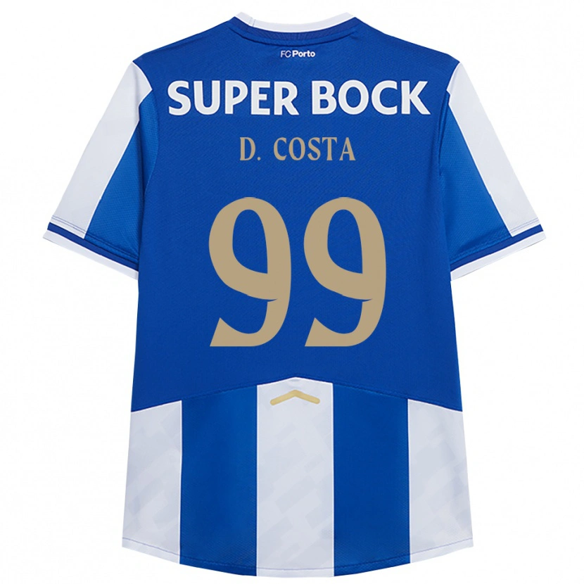 Danxenキッズディオゴ・コスタ#99ブルー ホワイトホームシャツ2025/26ジャージーユニフォーム