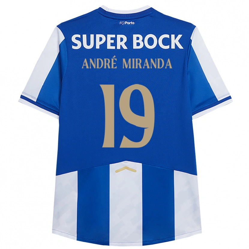 DanxenキッズAndré Miranda#19ブルー ホワイトホームシャツ2025/26ジャージーユニフォーム