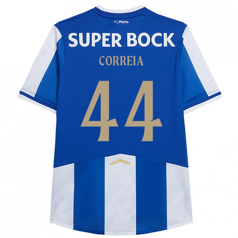 Danxenキッズロマン・コレイア#44ブルー ホワイトホームシャツ2025/26ジャージーユニフォーム