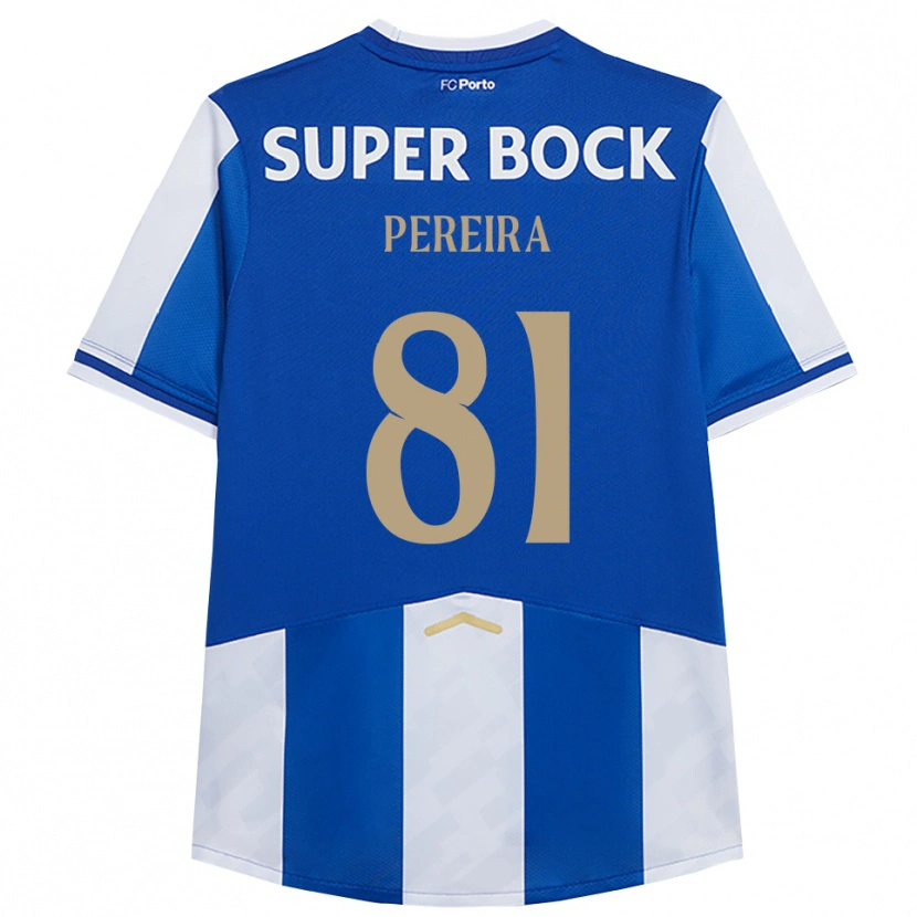 DanxenキッズMartim Pereira#81ブルー ホワイトホームシャツ2025/26ジャージーユニフォーム