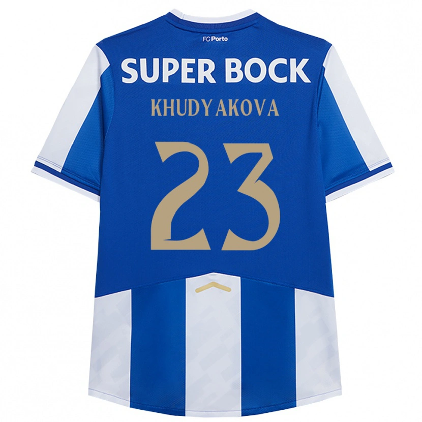 DanxenキッズVerónica Khudyakova#23ブルー ホワイトホームシャツ2025/26ジャージーユニフォーム