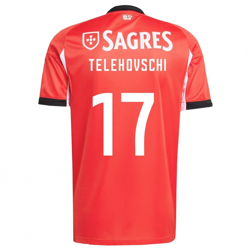 DanxenキッズDinis Telehovschi#17レッド ホワイトホームシャツ2025/26ジャージーユニフォーム
