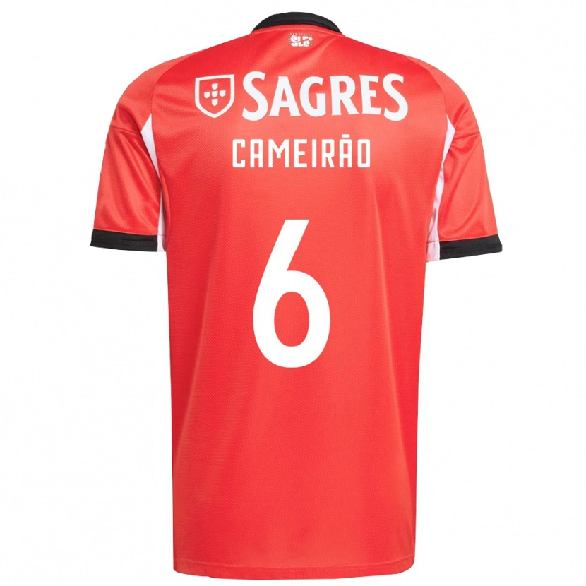 DanxenキッズBeatriz Cameirão#6レッド ホワイトホームシャツ2025/26ジャージーユニフォーム