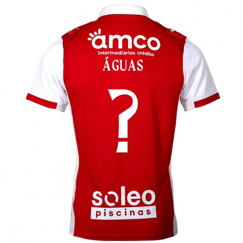 DanxenキッズDiogo Águas#0レッド ホワイトホームシャツ2025/26ジャージーユニフォーム