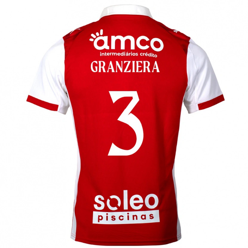DanxenキッズEmanuele Granziera#3レッド ホワイトホームシャツ2025/26ジャージーユニフォーム