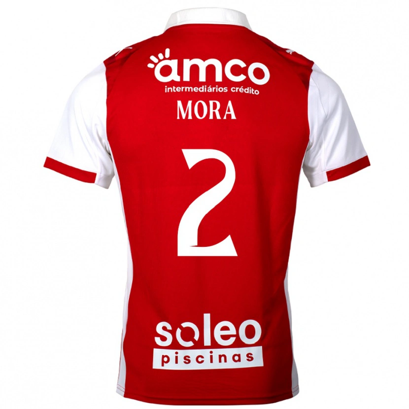 DanxenキッズCarlos Ziad Mora#2レッド ホワイトホームシャツ2025/26ジャージーユニフォーム