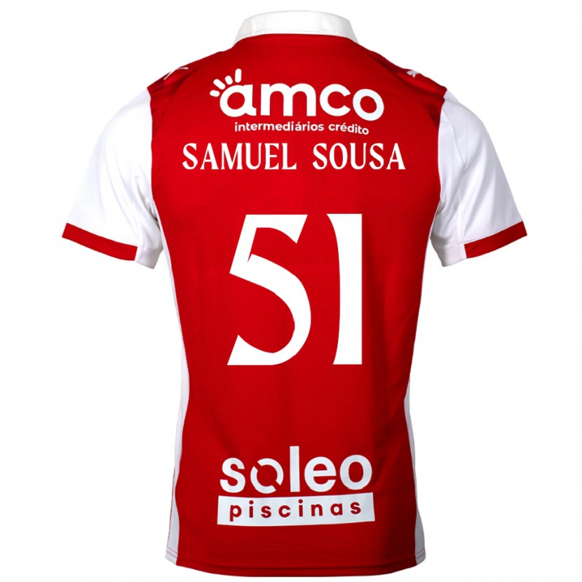 DanxenキッズSamu Sousa#51レッド ホワイトホームシャツ2025/26ジャージーユニフォーム
