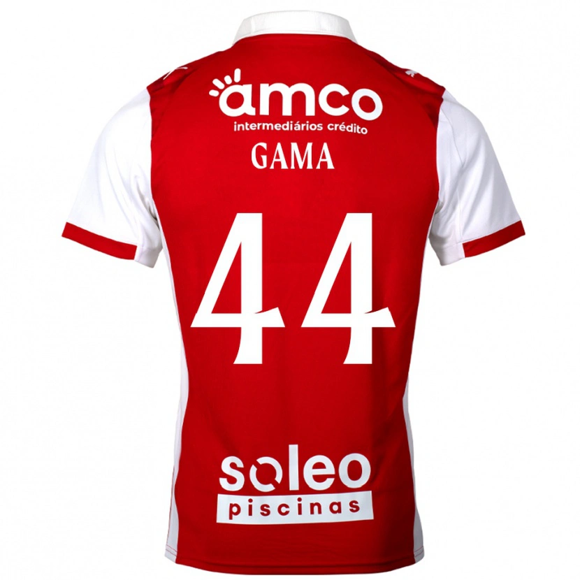 DanxenキッズDinis Gama#44レッド ホワイトホームシャツ2025/26ジャージーユニフォーム