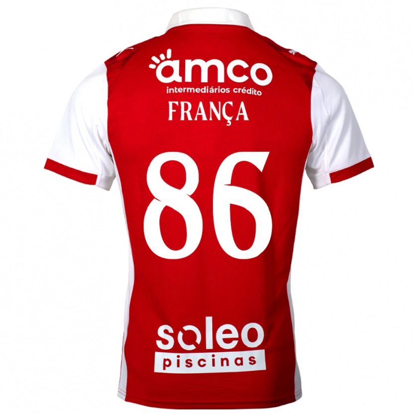 Danxenキッズフランシスコ・パウロ・フランコ・フランサ#86レッド ホワイトホームシャツ2025/26ジャージーユニフォーム