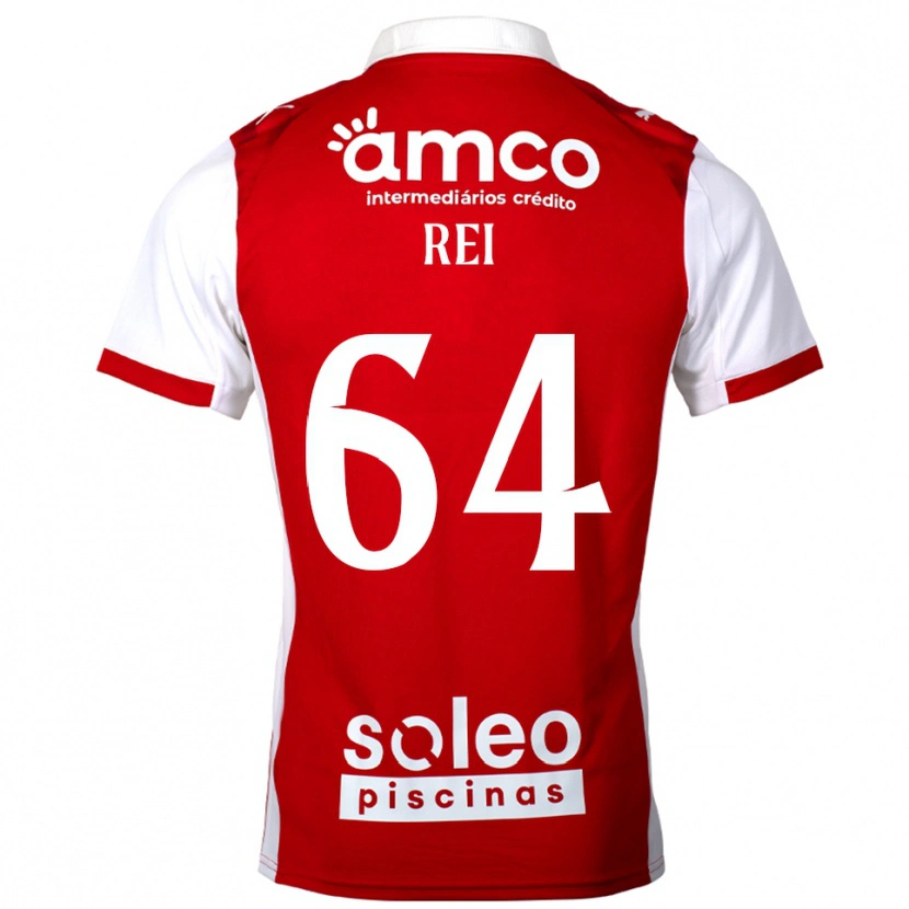 DanxenキッズRicardo Rei#64レッド ホワイトホームシャツ2025/26ジャージーユニフォーム