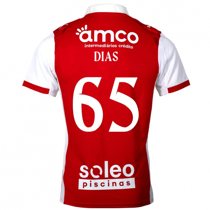DanxenキッズLeandro Dias#65レッド ホワイトホームシャツ2025/26ジャージーユニフォーム