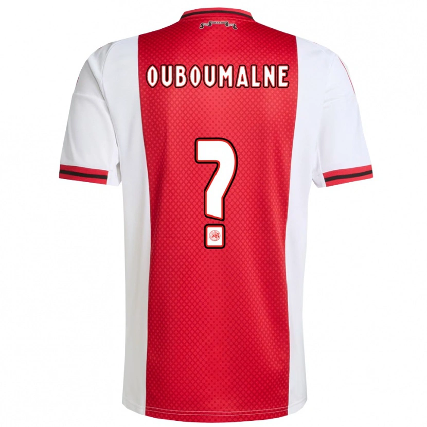DanxenキッズAbdessalam Ouboumalne#0レッド ホワイトホームシャツ2025/26ジャージーユニフォーム