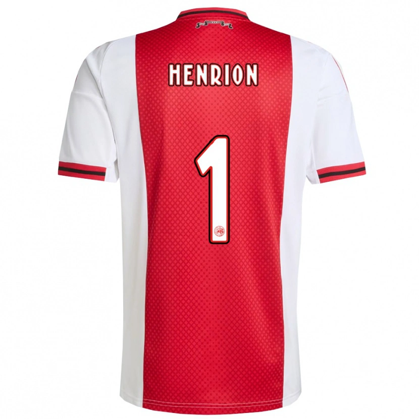 DanxenキッズMartin Henrion#1レッド ホワイトホームシャツ2025/26ジャージーユニフォーム