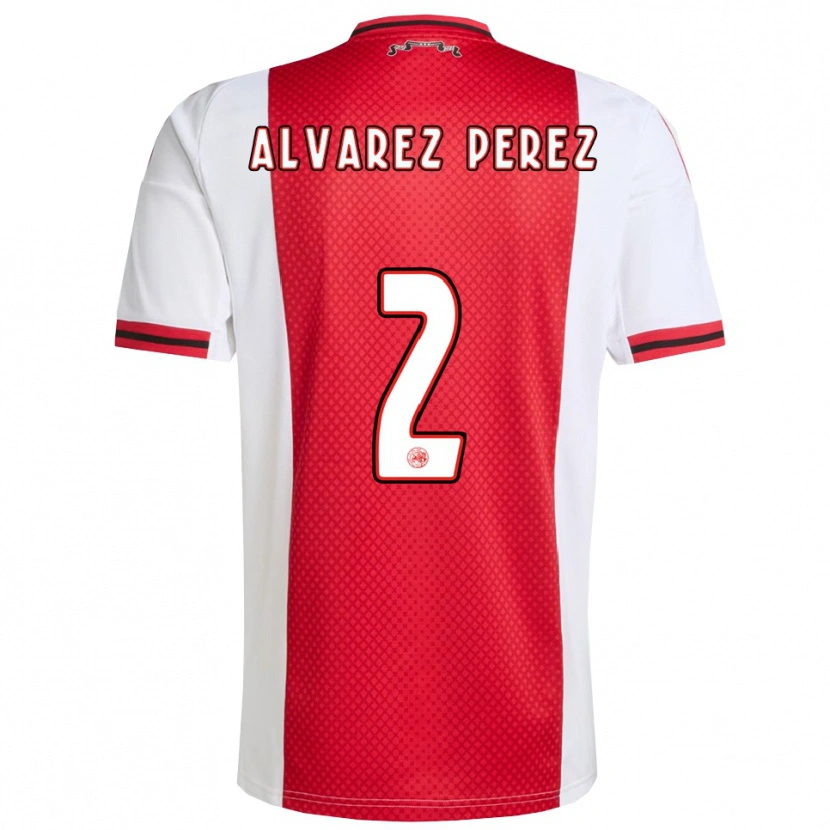 DanxenキッズMarley Alvarez Perez#2レッド ホワイトホームシャツ2025/26ジャージーユニフォーム