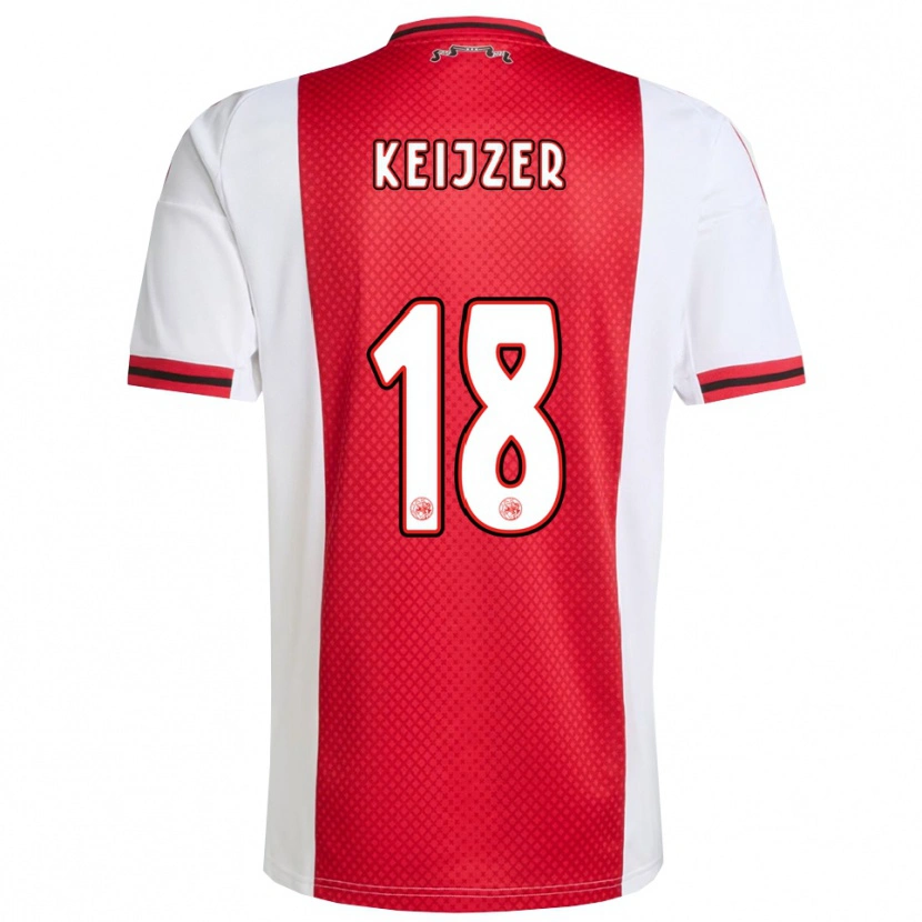 DanxenキッズMilicia Keijzer#18レッド ホワイトホームシャツ2025/26ジャージーユニフォーム