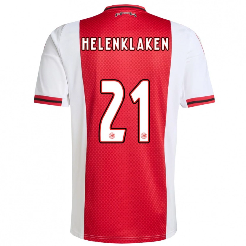 DanxenキッズSjors Helenklaken#21レッド ホワイトホームシャツ2025/26ジャージーユニフォーム