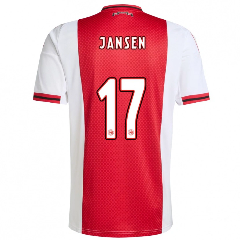 Danxenキッズベンテ・マイラ・ヤンセン#17レッド ホワイトホームシャツ2025/26ジャージーユニフォーム