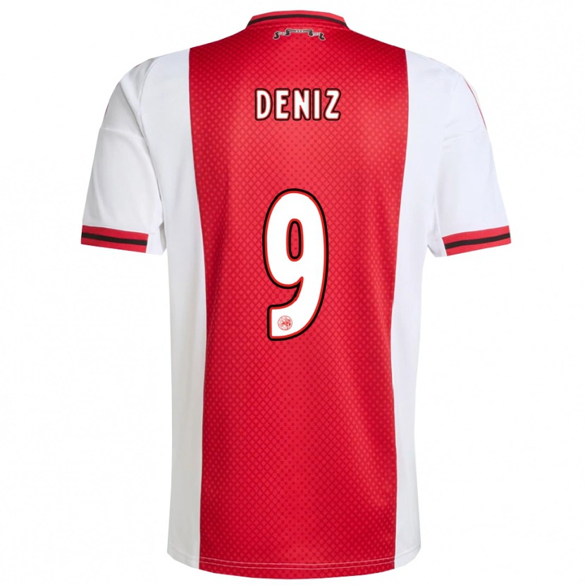 DanxenキッズEsad Deniz#9レッド ホワイトホームシャツ2025/26ジャージーユニフォーム