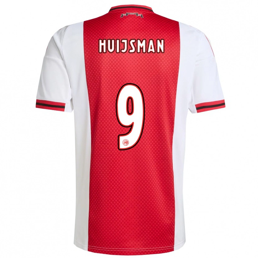 DanxenキッズMitchi Huijsman#9レッド ホワイトホームシャツ2025/26ジャージーユニフォーム