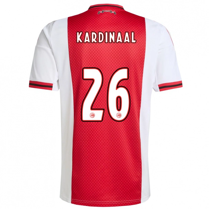 DanxenキッズIsa Kardinaal#26レッド ホワイトホームシャツ2025/26ジャージーユニフォーム