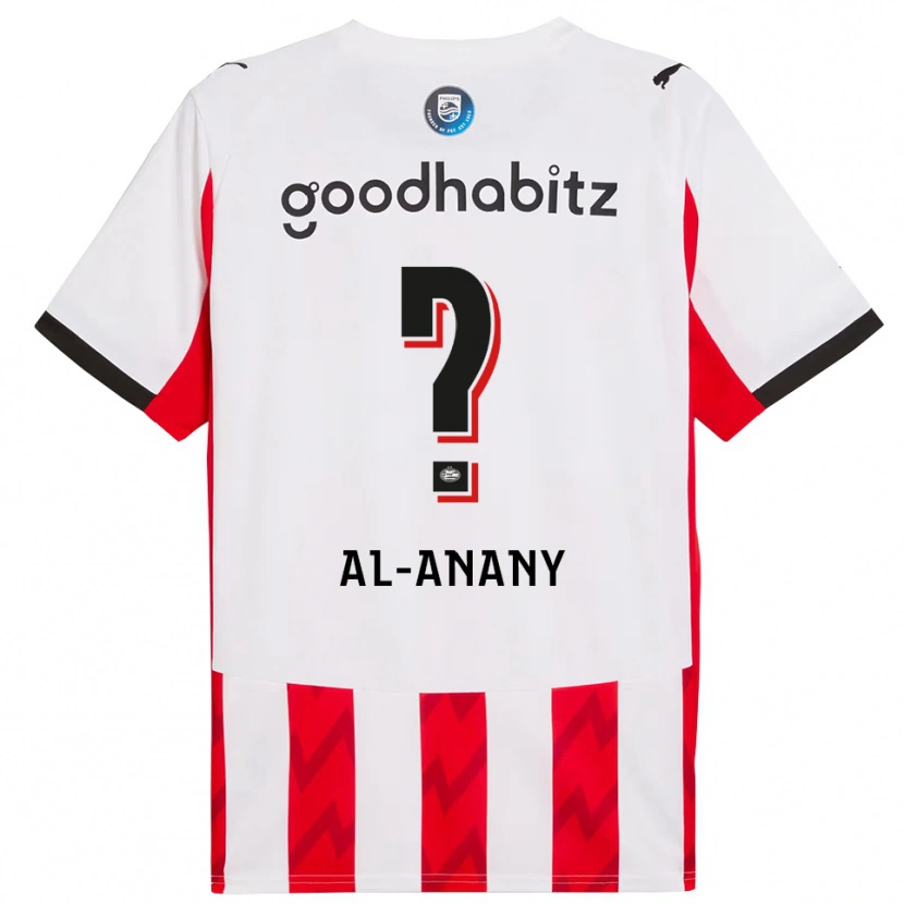 DanxenキッズYousif Al-Anany#0レッド ホワイトホームシャツ2025/26ジャージーユニフォーム