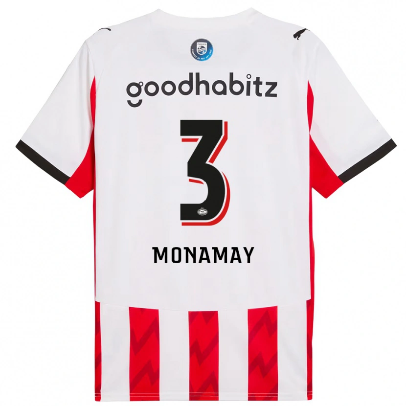 DanxenキッズMadi Monamay#3レッド ホワイトホームシャツ2025/26ジャージーユニフォーム
