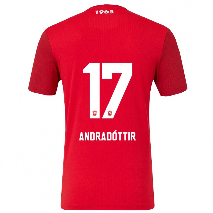 DanxenキッズAmanda Andradóttir#17レッド ホワイトホームシャツ2025/26ジャージーユニフォーム