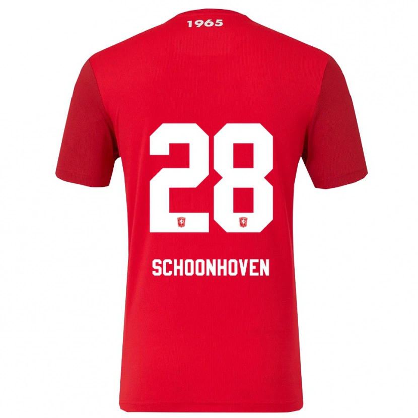 DanxenキッズRoman Schoonhoven#28レッド ホワイトホームシャツ2025/26ジャージーユニフォーム