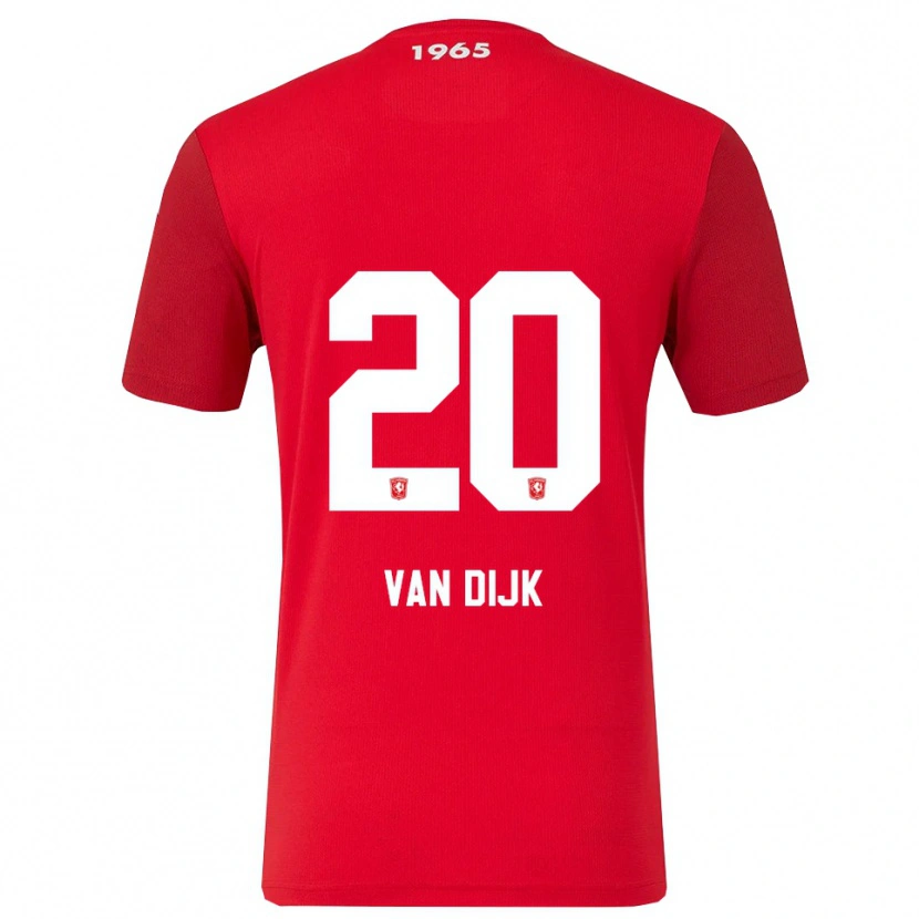 DanxenキッズNikee Van Dijk#20レッド ホワイトホームシャツ2025/26ジャージーユニフォーム