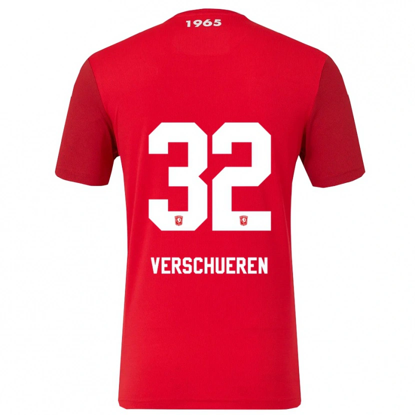 Danxenキッズアルノ・フェルシューレン#32レッド ホワイトホームシャツ2025/26ジャージーユニフォーム