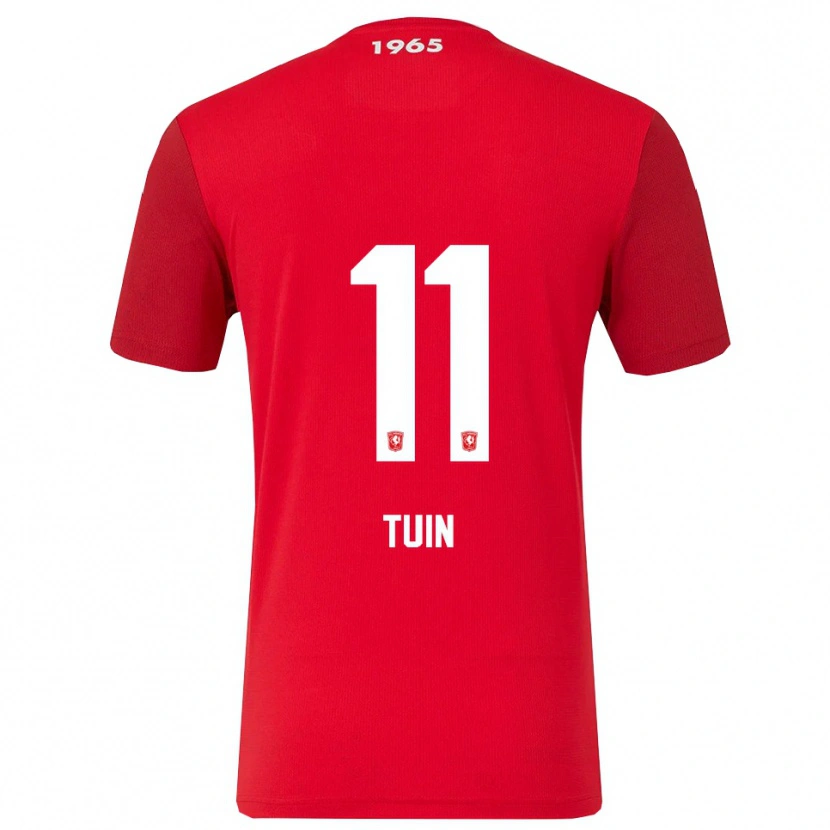 DanxenキッズAlieke Tuin#11レッド ホワイトホームシャツ2025/26ジャージーユニフォーム