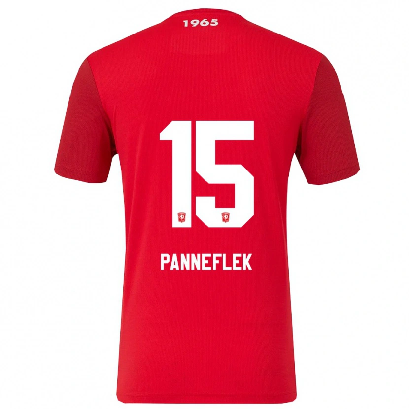 DanxenキッズOwen Panneflek#15レッド ホワイトホームシャツ2025/26ジャージーユニフォーム