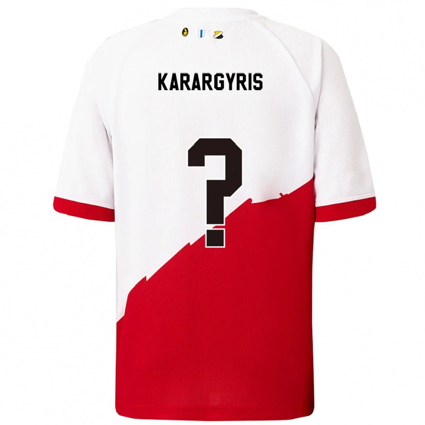 DanxenキッズZois Karargyris#0ホワイト レッドホームシャツ2025/26ジャージーユニフォーム
