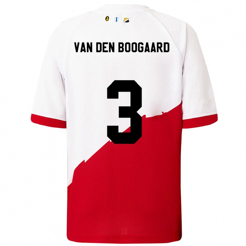 DanxenキッズBrian Van Den Boogaard#3ホワイト レッドホームシャツ2025/26ジャージーユニフォーム