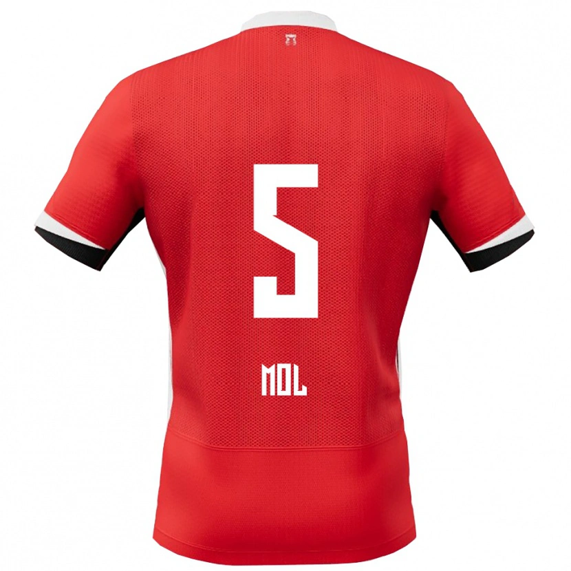 DanxenキッズCamie Mol#5レッド ホワイトホームシャツ2025/26ジャージーユニフォーム
