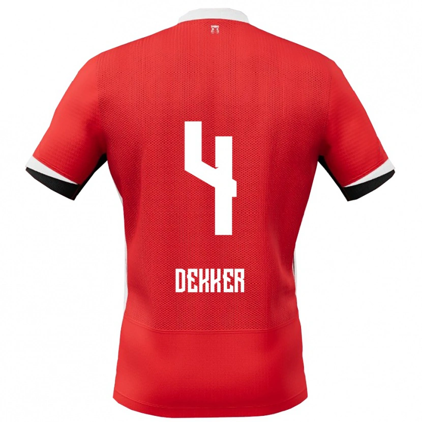 Danxenキッズマキシム・デッカー#4レッド ホワイトホームシャツ2025/26ジャージーユニフォーム