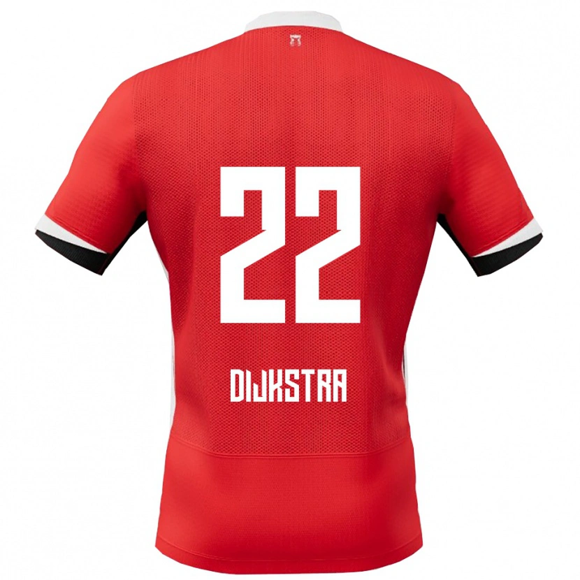 Danxenキッズイライジャ・ダイクストラ#22レッド ホワイトホームシャツ2025/26ジャージーユニフォーム
