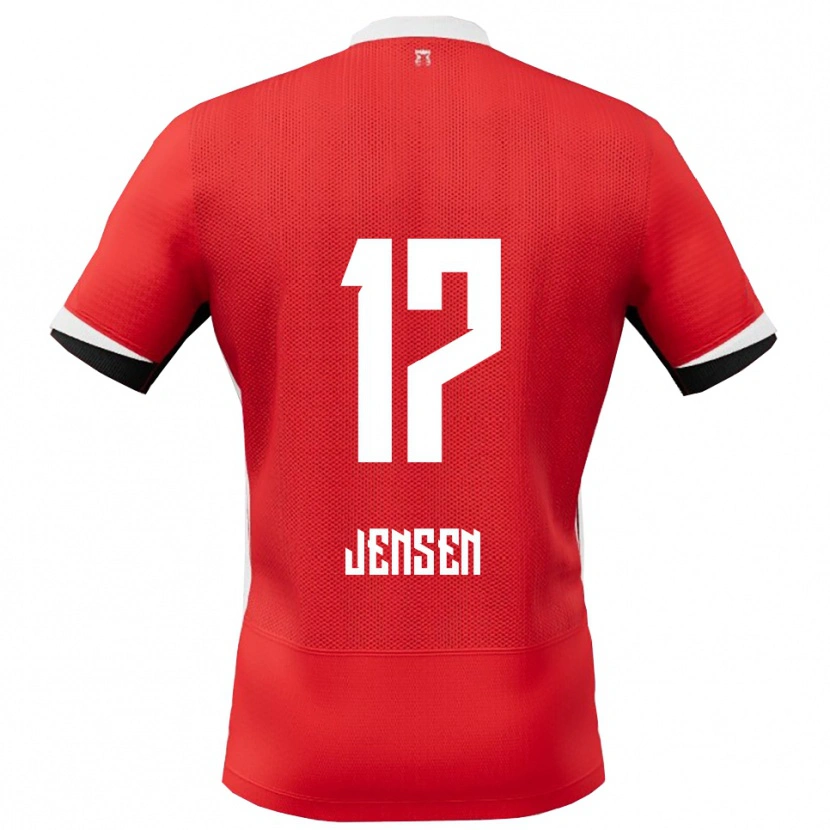 Danxenキッズイサク・イェンセン#17レッド ホワイトホームシャツ2025/26ジャージーユニフォーム