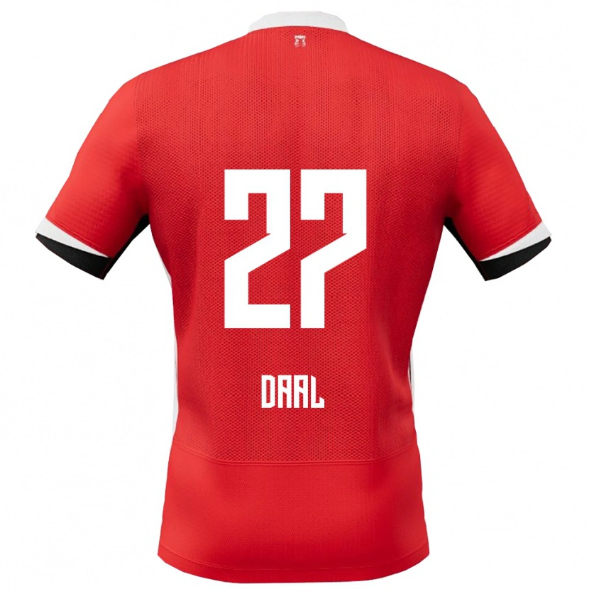 DanxenキッズRo-Zangelo Daal#27レッド ホワイトホームシャツ2025/26ジャージーユニフォーム