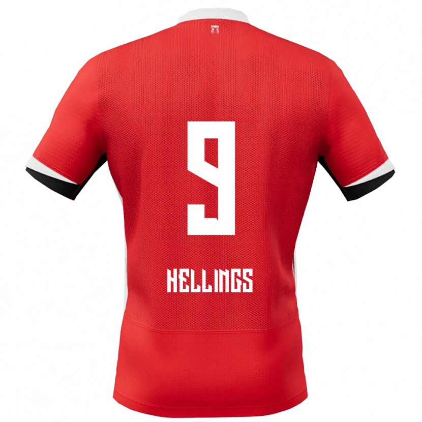 DanxenキッズChavarello Hellings#9レッド ホワイトホームシャツ2025/26ジャージーユニフォーム