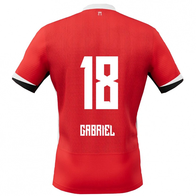 DanxenキッズGabriel Jongens#18レッド ホワイトホームシャツ2025/26ジャージーユニフォーム