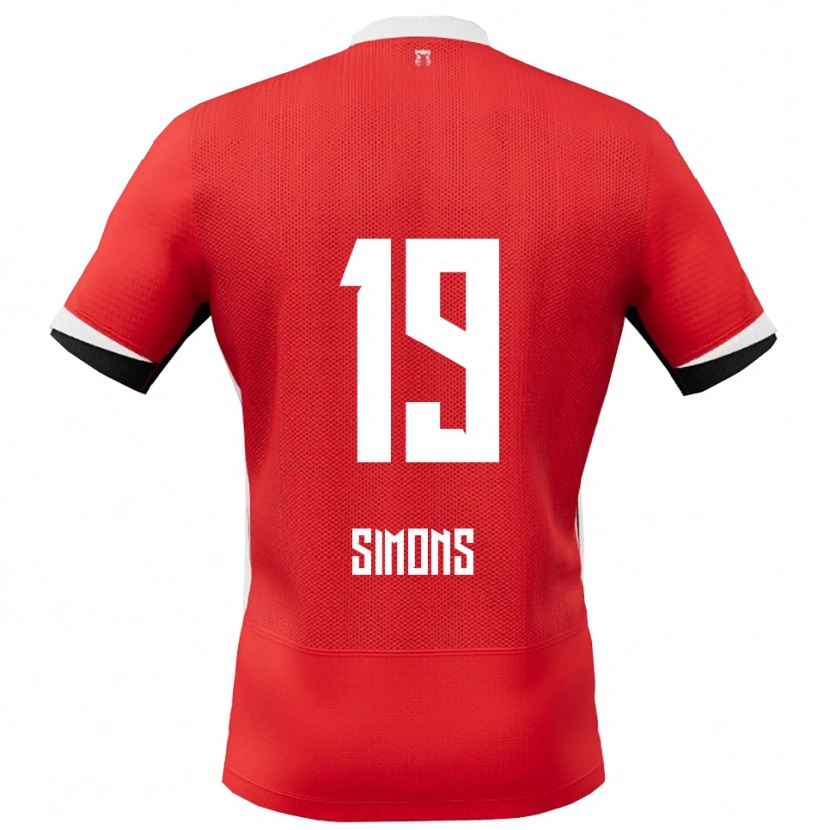 DanxenキッズSaviola Simons#19レッド ホワイトホームシャツ2025/26ジャージーユニフォーム