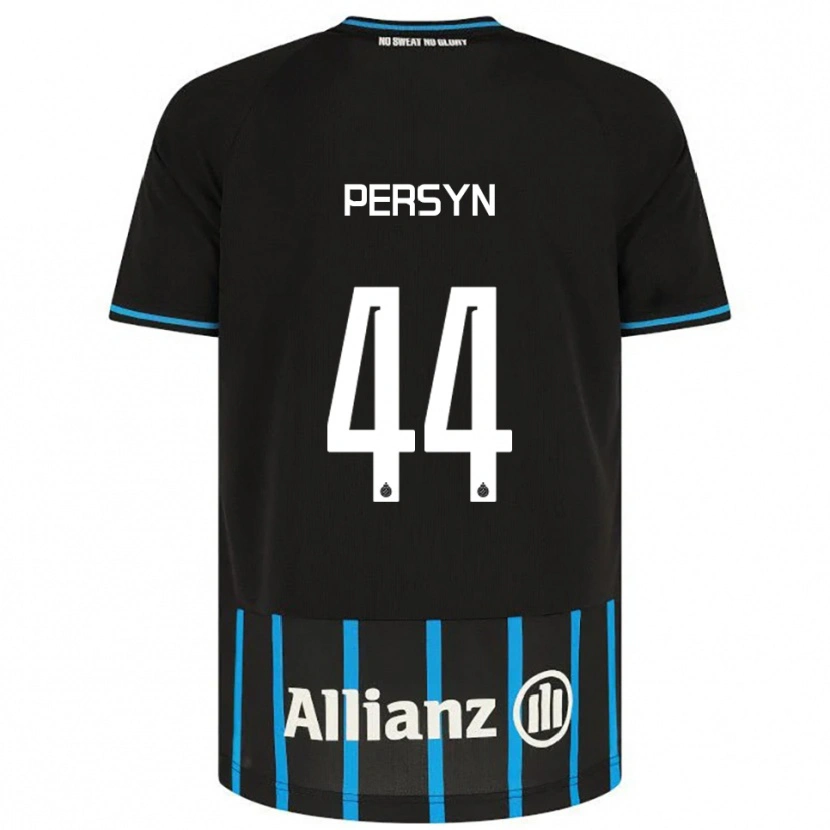 DanxenキッズNoor Persyn#44ブラック ブルーホームシャツ2025/26ジャージーユニフォーム