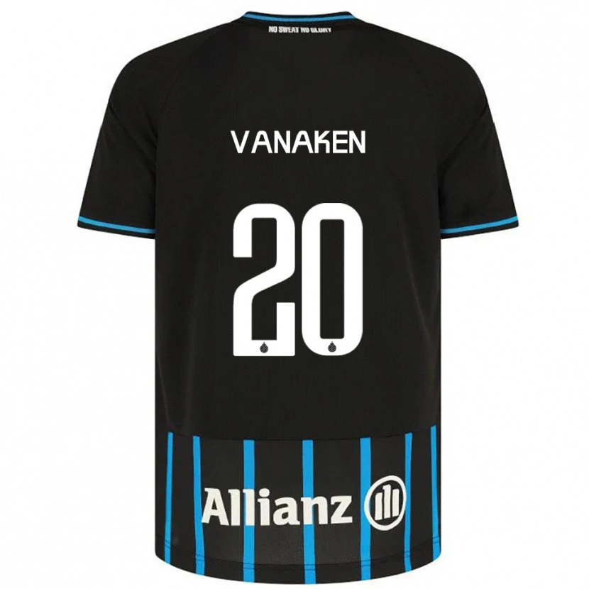 Danxenキッズレアンデル・デンドンケル#20ブラック ブルーホームシャツ2025/26ジャージーユニフォーム