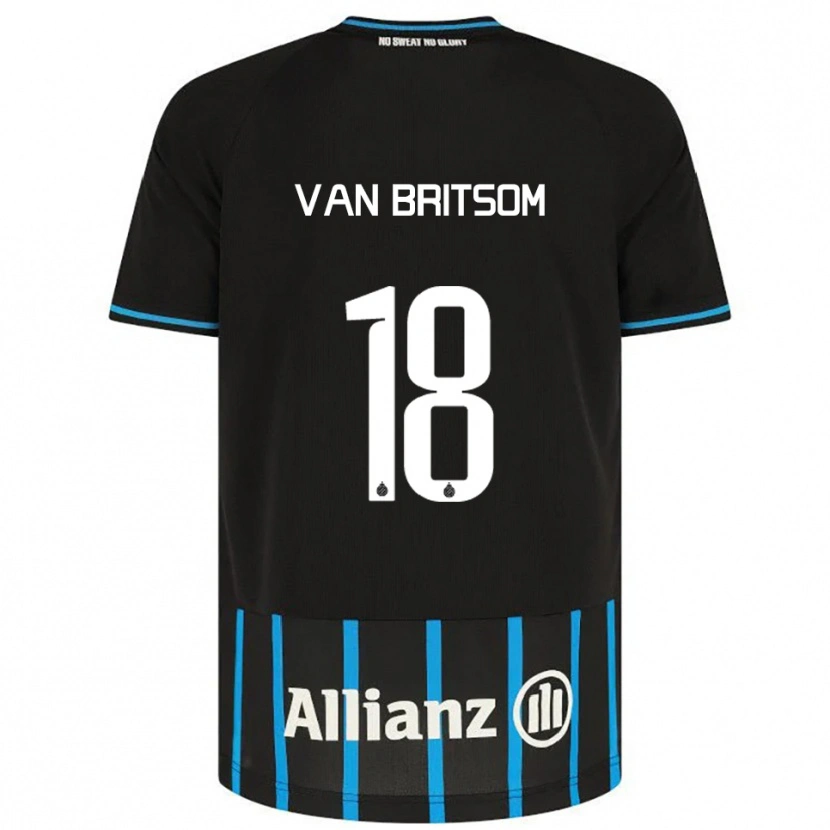 DanxenキッズJakke Van Britsom#18ブラック ブルーホームシャツ2025/26ジャージーユニフォーム