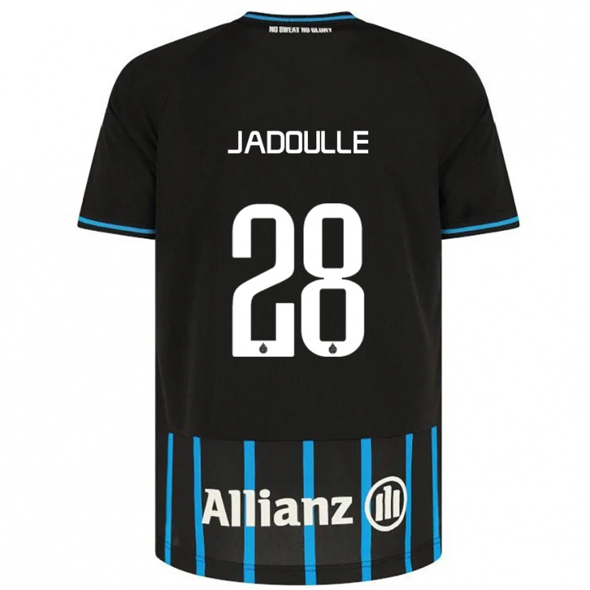 DanxenキッズRomane Jadoulle#28ブラック ブルーホームシャツ2025/26ジャージーユニフォーム