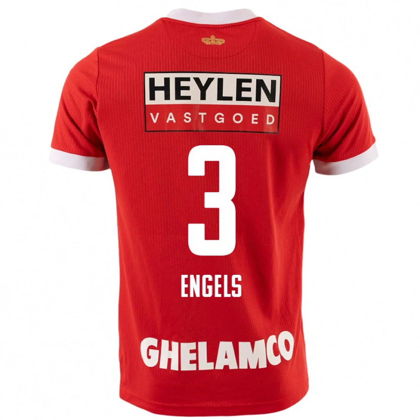 Danxenキッズビョルン・エンゲルス#3レッド ホワイトホームシャツ2025/26ジャージーユニフォーム