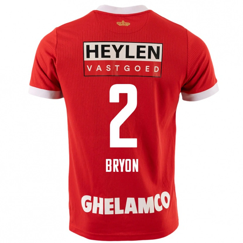 DanxenキッズRobbe Bryon#2レッド ホワイトホームシャツ2025/26ジャージーユニフォーム